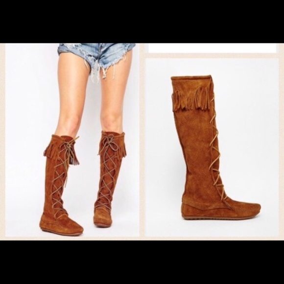 Minnetonka Shoes - Minnetonka Front Lace Knee High Boot